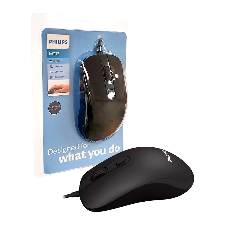 Mouse Phlips M213 USB Negro 3200DPI Art.SPK7213